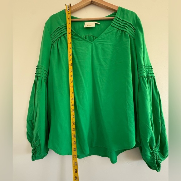 Maeve by Anthropologie The Paz blouse green long sleeve Shirt Size S - Picture 2 of 8